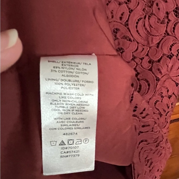 Ann Taylor Factory Mauve Pink Lace Dress, Size 8P - Picture 4 of 5